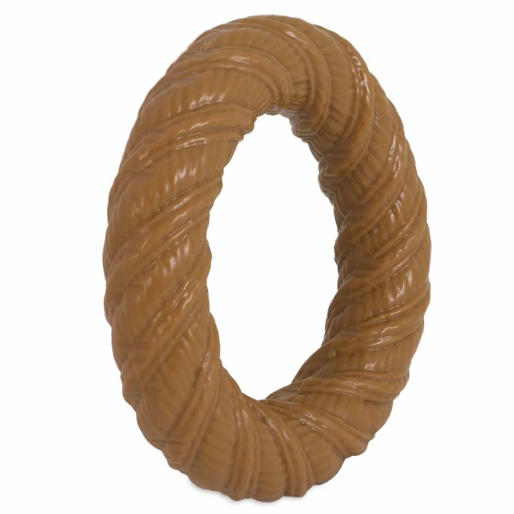 Pet Qwerks BarkBone Natural Instincts Chew Ring Peanut Butter Infused Nylon Dog Toy, Small
