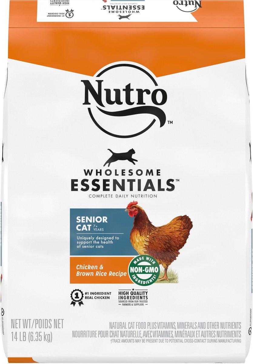 Nutro Wholesome Essentials Chicken & Brown Rice Recipe Senior 7+ Dry Cat Food, 14-lb