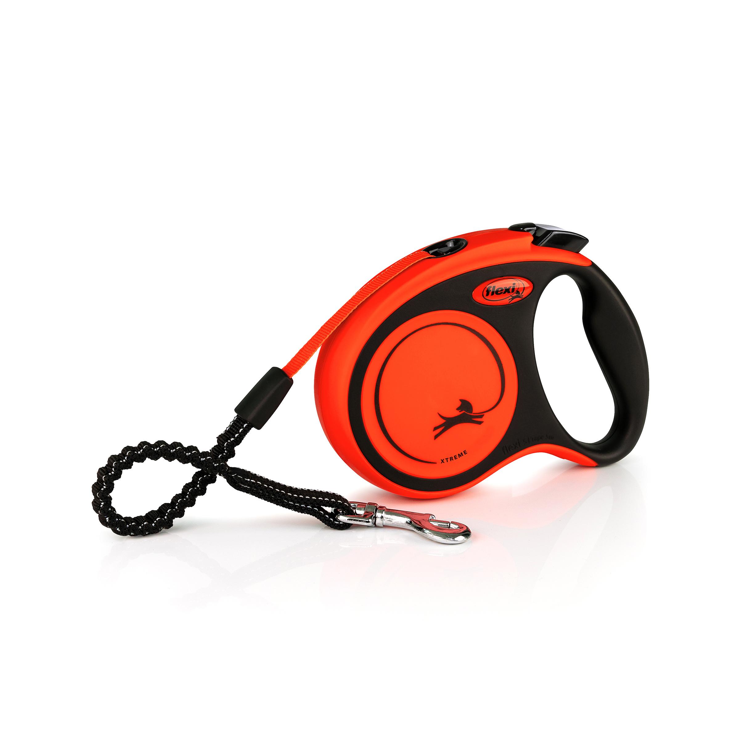 Flexi Xtreme Tape Retractable Dog Leash, Black/Orange, Small