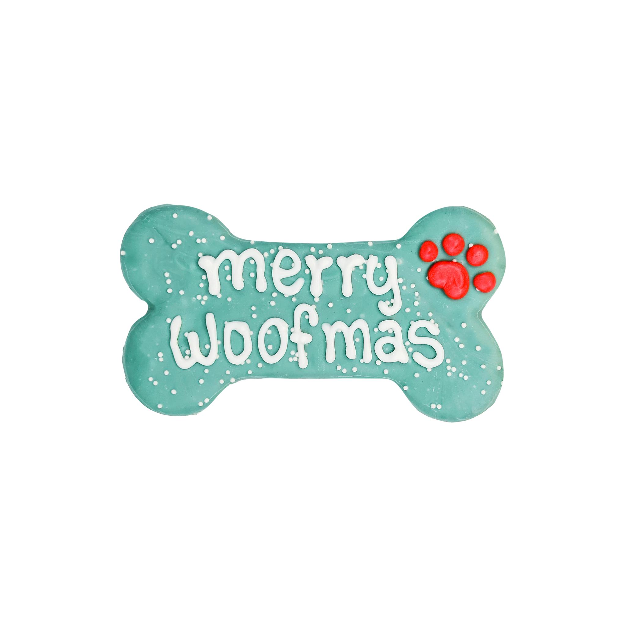 Bosco & Roxy's Christmas Merry Woofmas Cookie Bone Dog Treats, 6-in