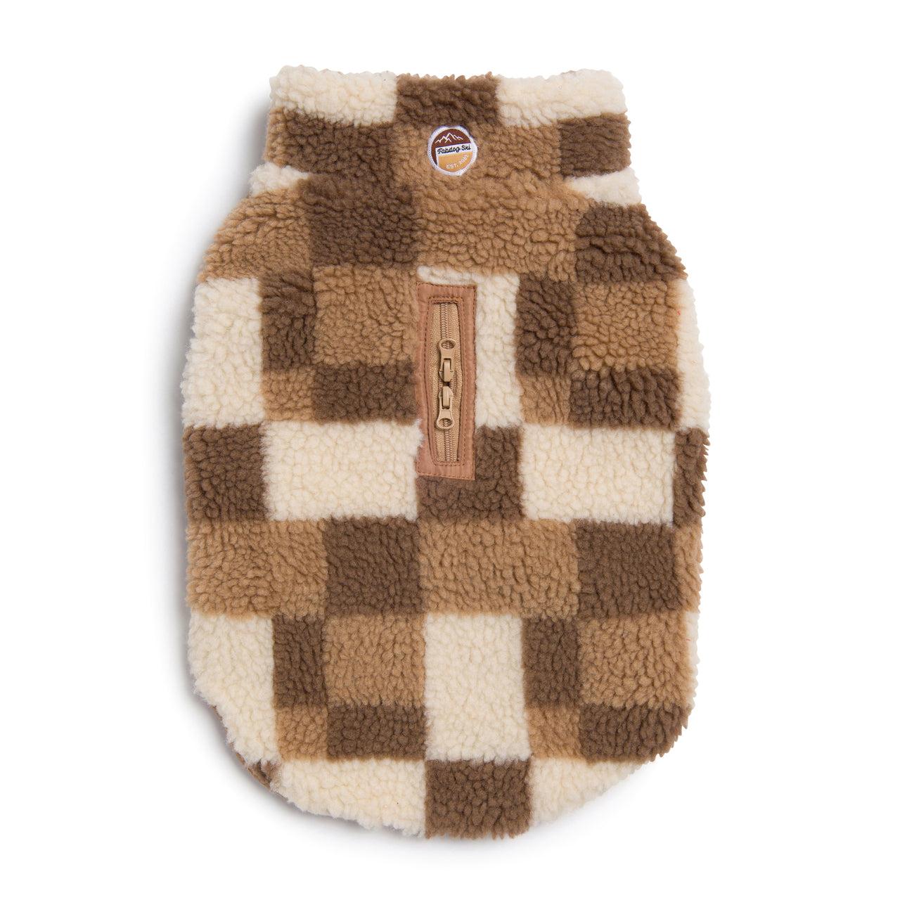 fabdog Fab Ski Sherpa Dog Vest, Tan, 14-in