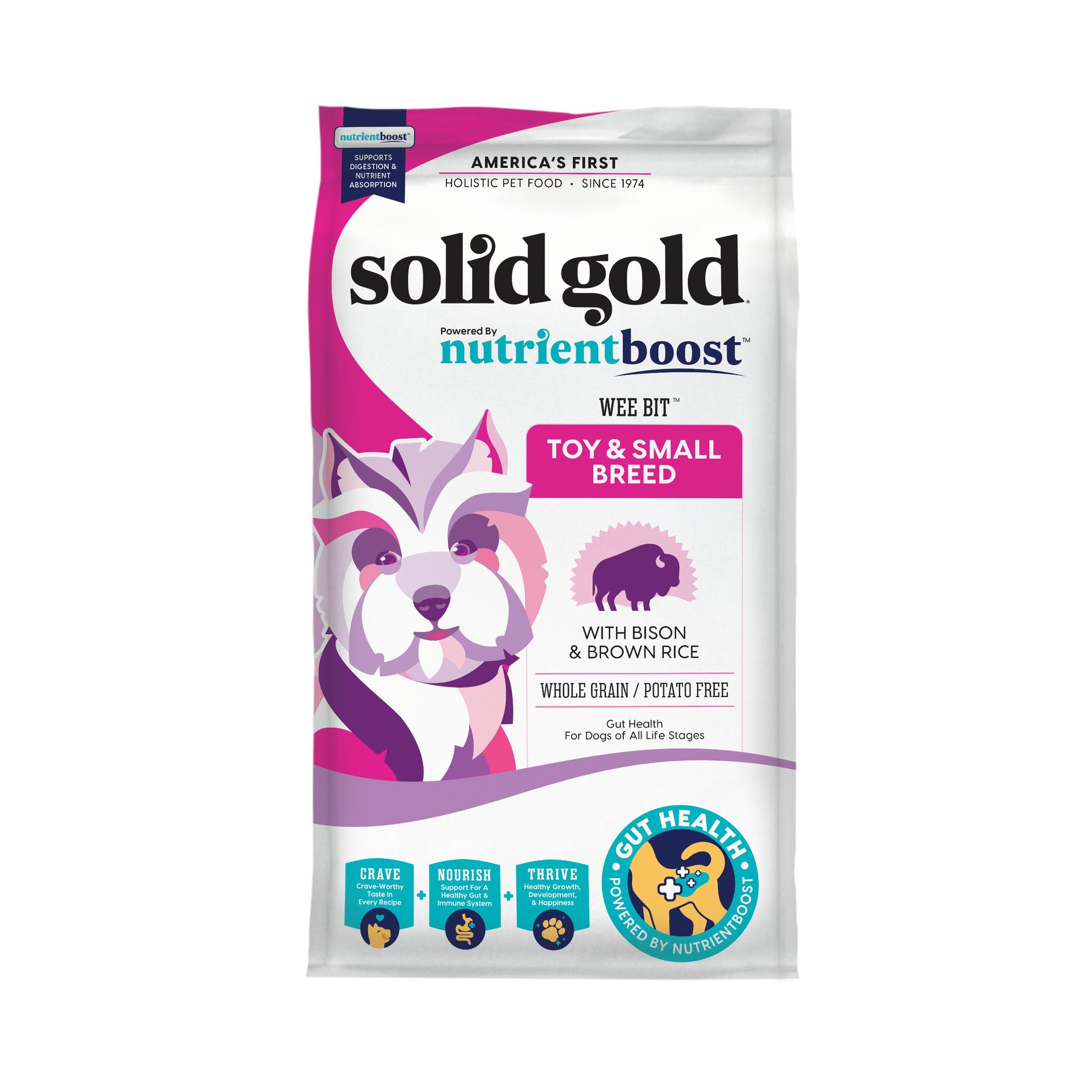 Solid Gold Nutrientboost Wee Bit Bison & Brown Rice Recipe with Pearled Barley Small Breed Dry Dog Food, 3.75-lb