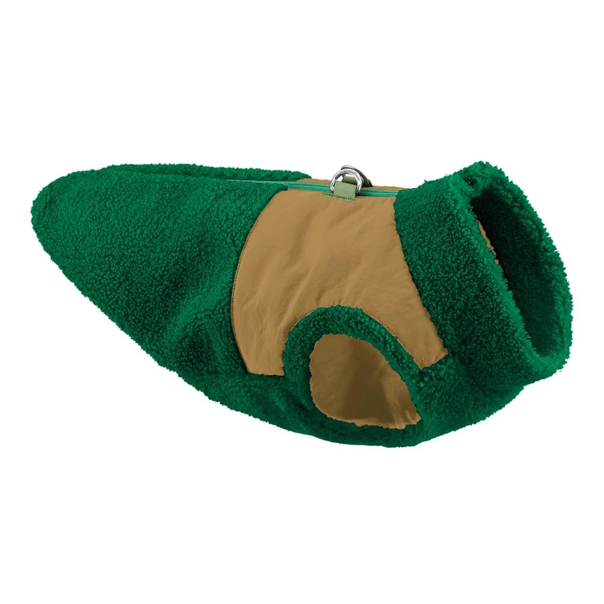 Gooby Zip Up Sherpa Dog Vest, Forest Green, Large