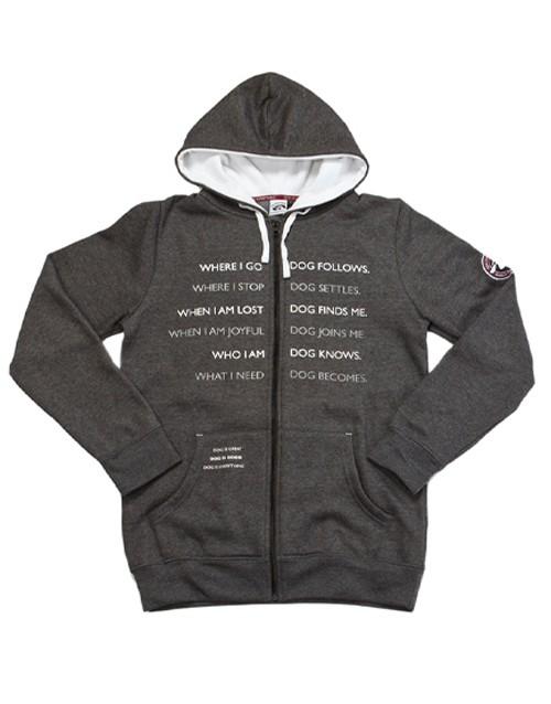 Dog is Good Dog Codependent Unisex Zip Hoodie, Charcoal Gray, Large