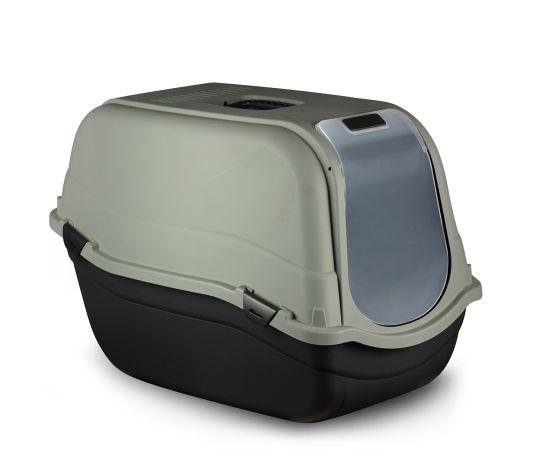 Bergamo Romeo Maxi Eco Dome Cat Litter Box, Khaki/Black Green