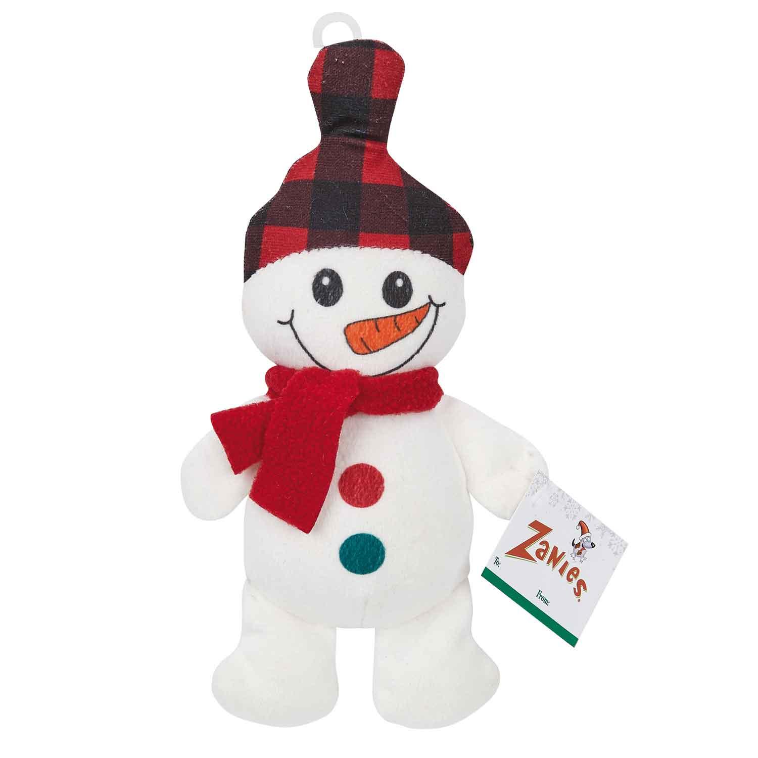 Zanies Buffalo Check Cheeful Snow Kids Boy Dog Toy, 8.2-in