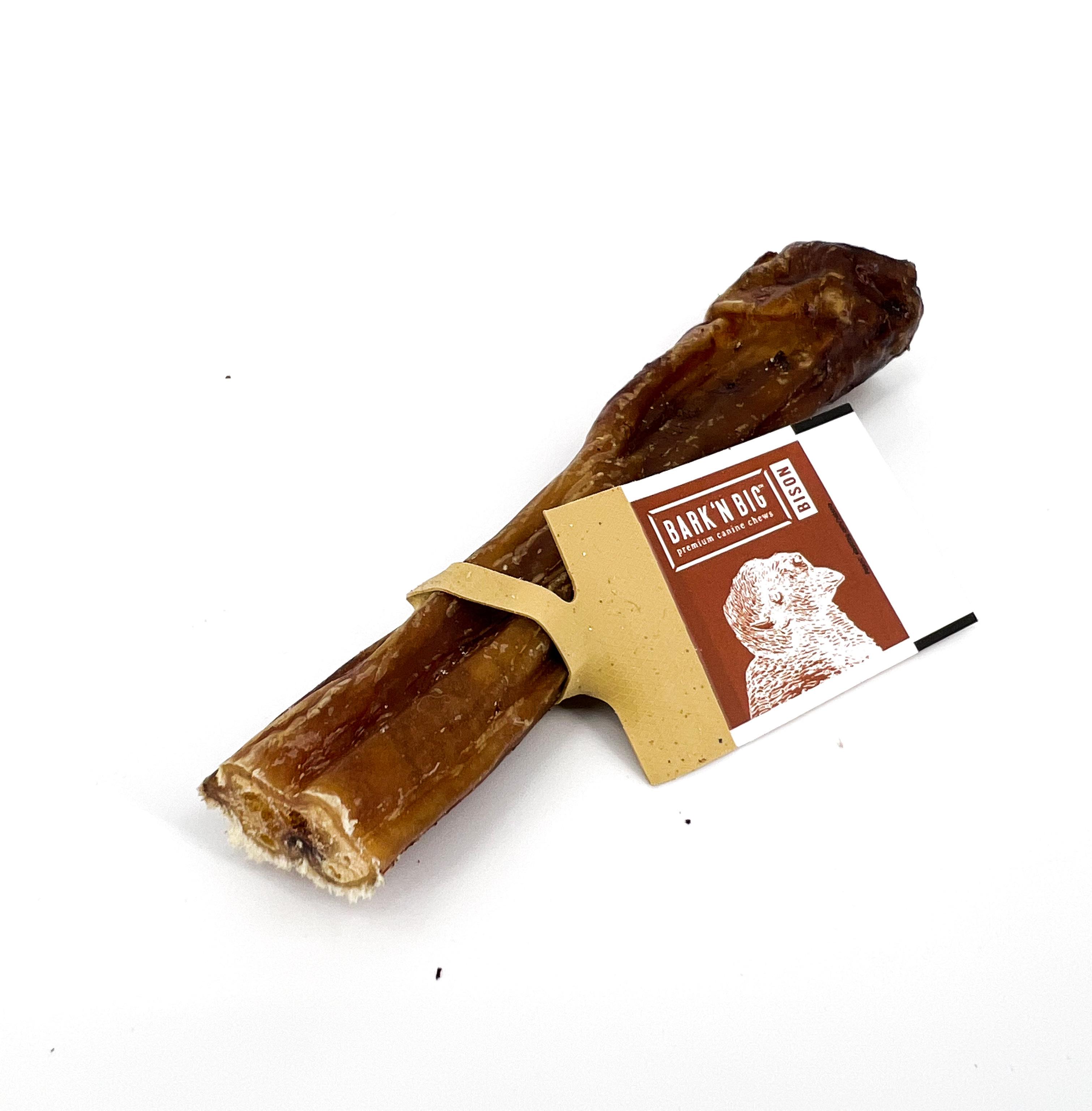 BarknBig Bison Bully Stick Dog Treats, 5-6-in