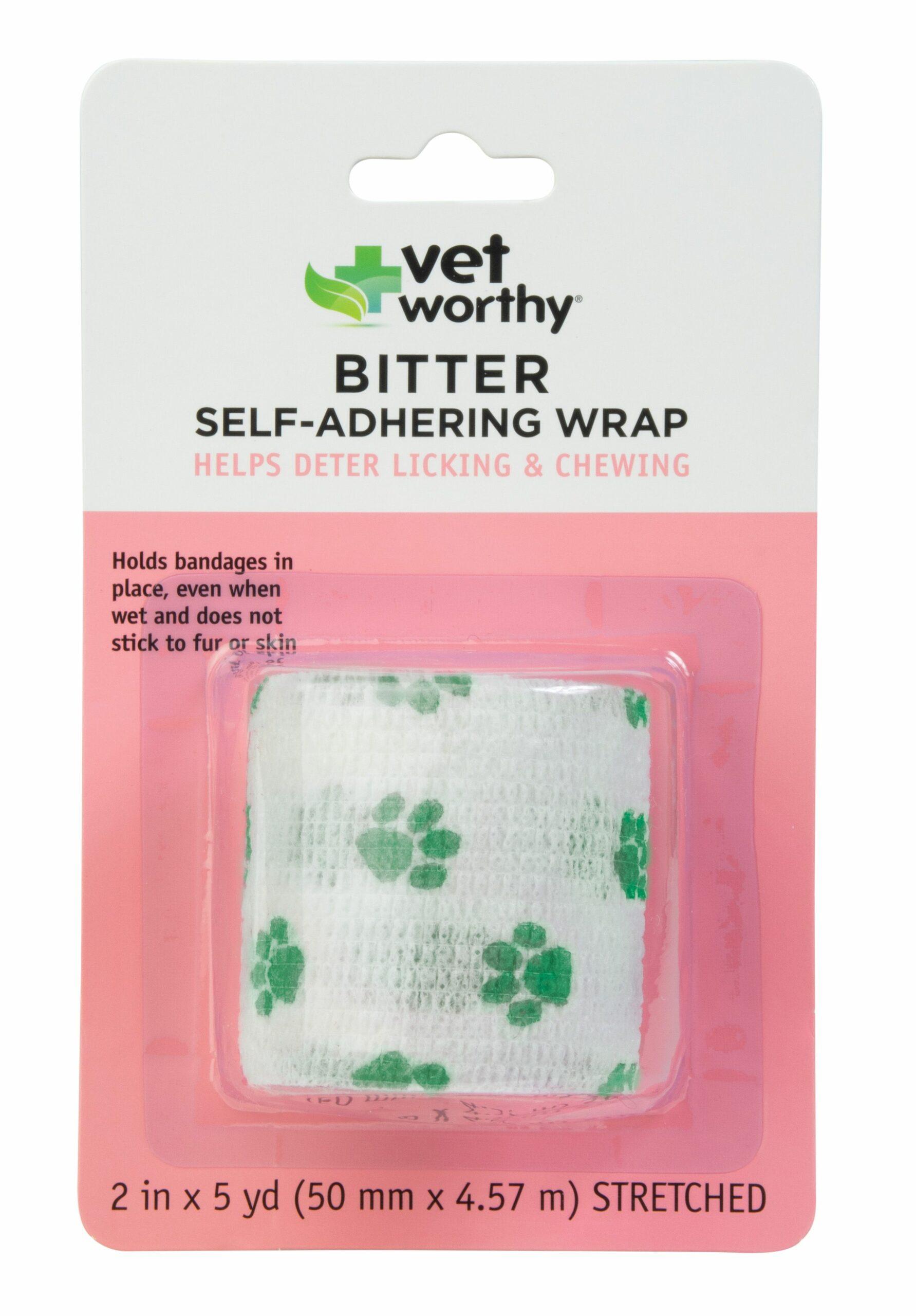 Vet Worthy Bitter Self-Adhering Wrap for Pets, Paw Print