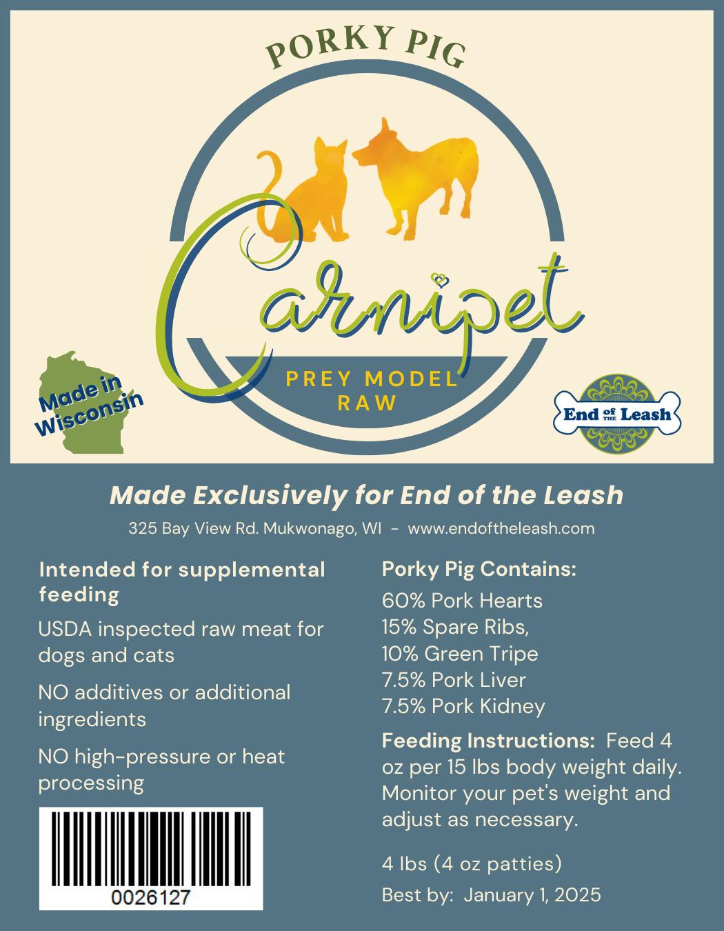 Carnipet Prey Model Raw Porky Pig Frozen Dog & Cat Food