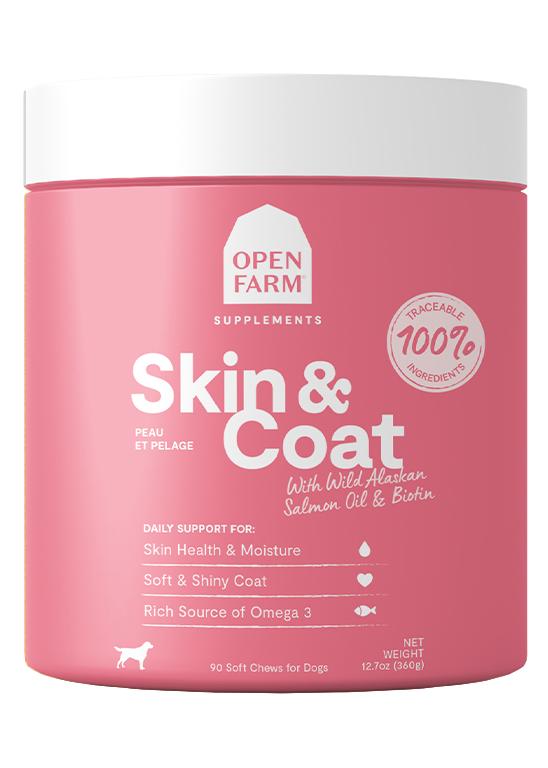 Open Farm Skin & Coat Chews Dog Supplement (CA), 360-gram, 90-count