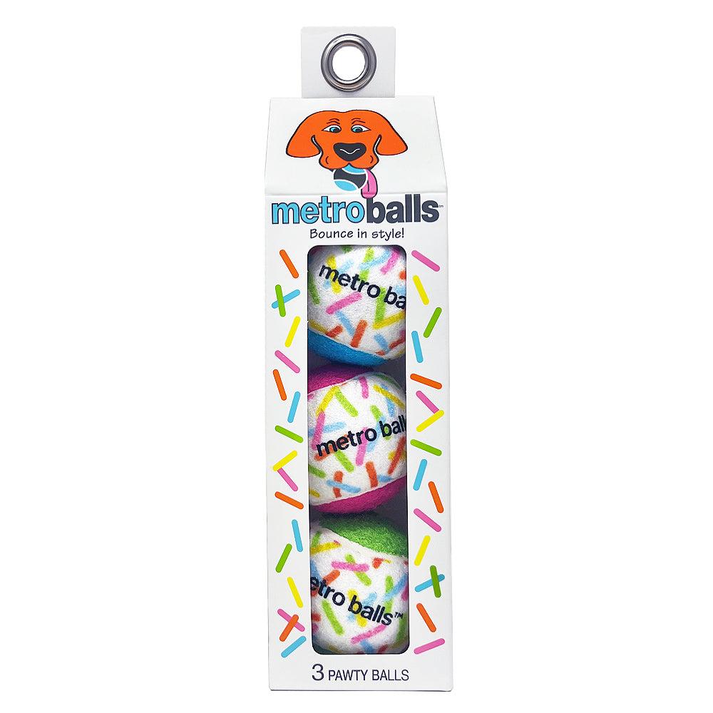 Metropaws Metro Pawty Balls Dog Toy, 3-pk