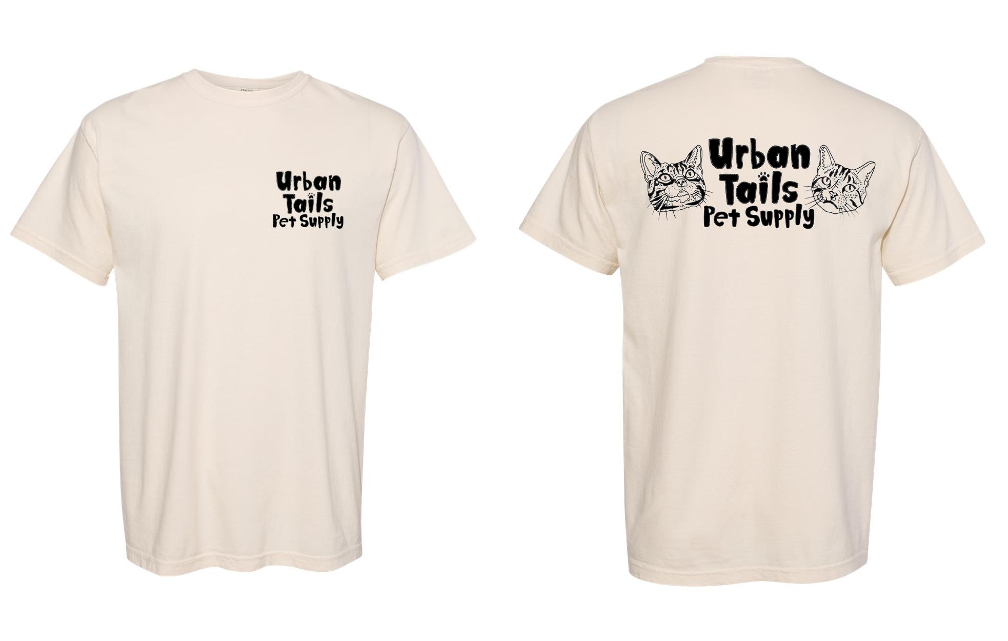 Urban Tails Shop Cat Tee, Ivory, X-Large