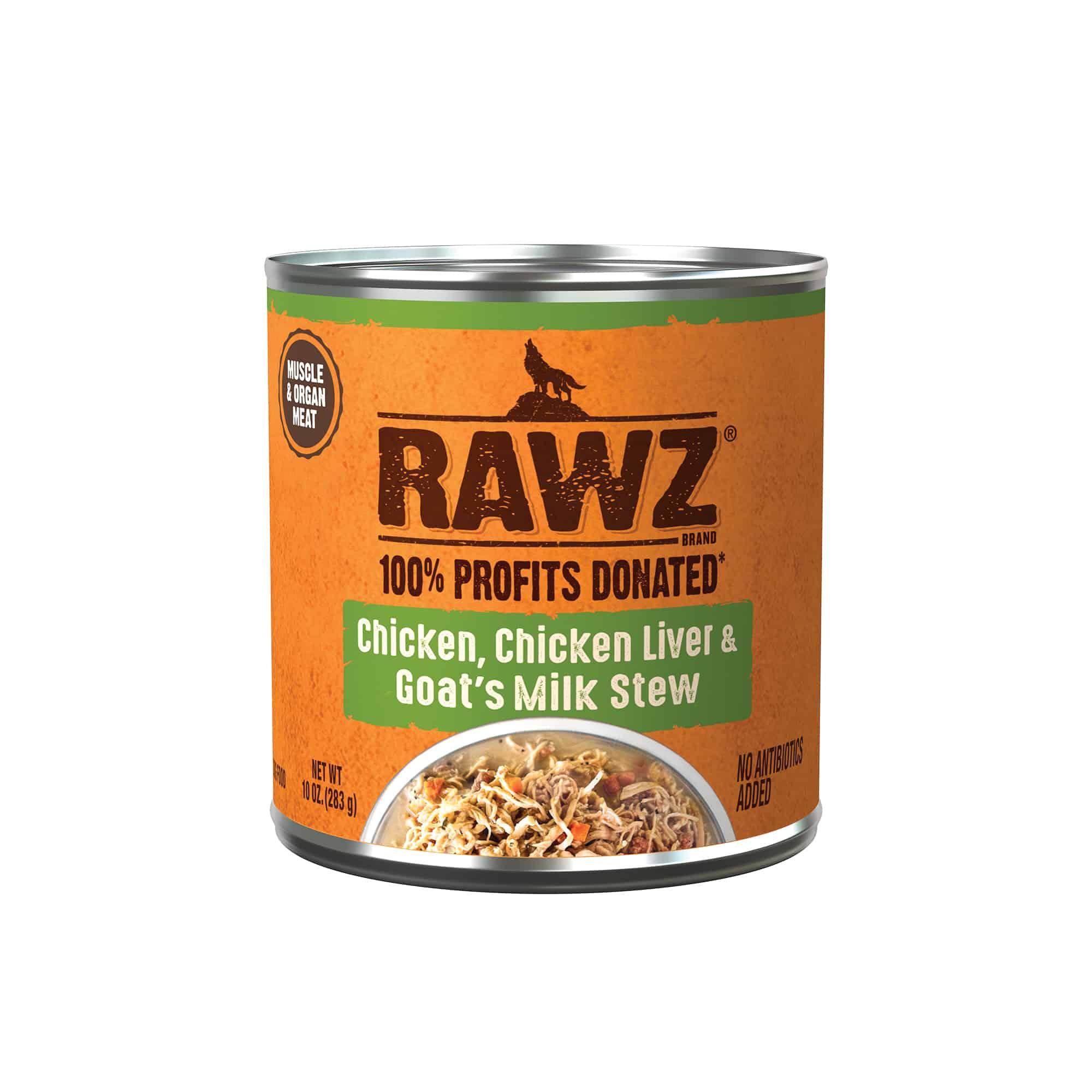 RAWZ Stew Chicken, Chicken Liver & Goat's Milk Wet Dog Food Can