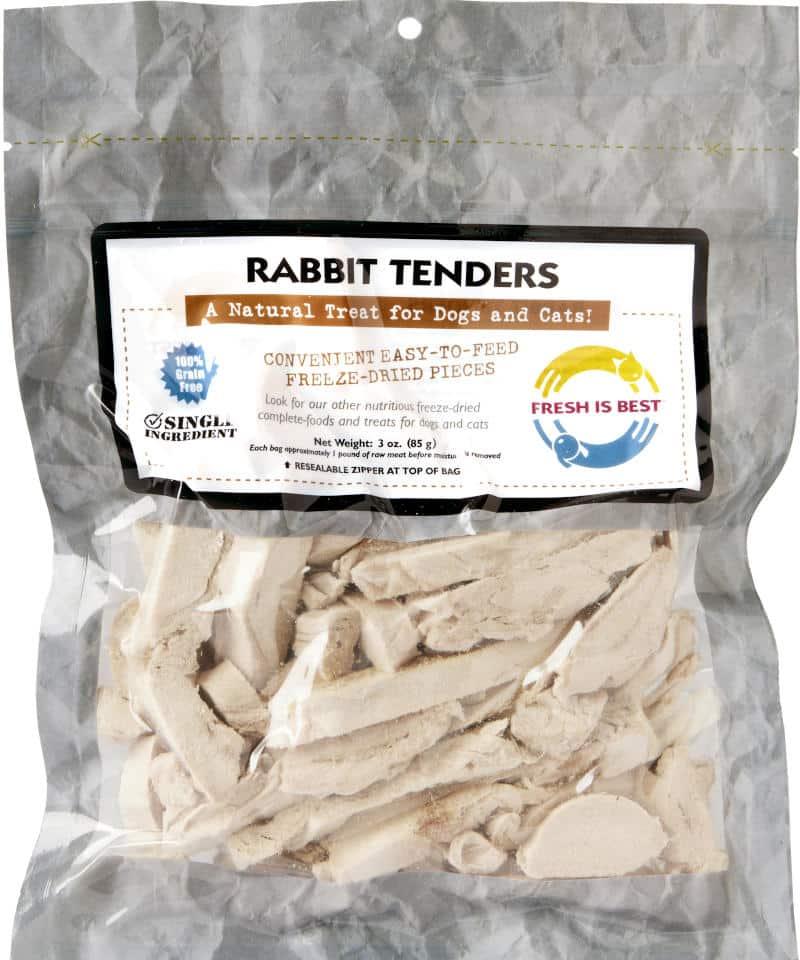 Fresh is Best Rabbit Tenders Freeze-Dried Dog & Cat Treats, 3-oz