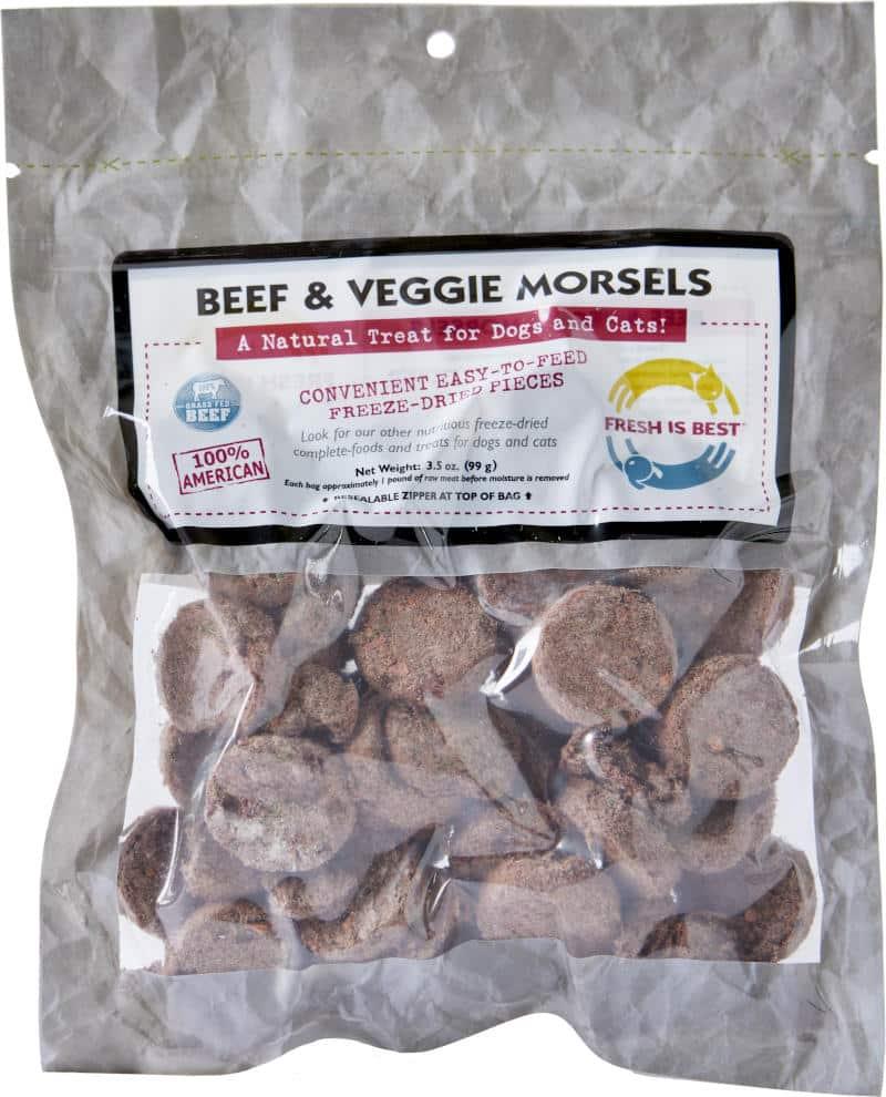 Fresh is Best Beef & Veggie Morsels Freeze-Dried Dog & Cat Treats, 3.5-oz