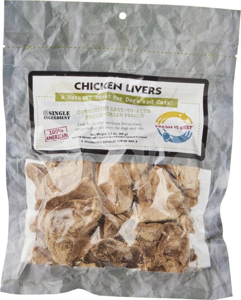 Fresh is Best Chicken Livers Freeze-Dried Dog & Cat Treats, 3.5-oz
