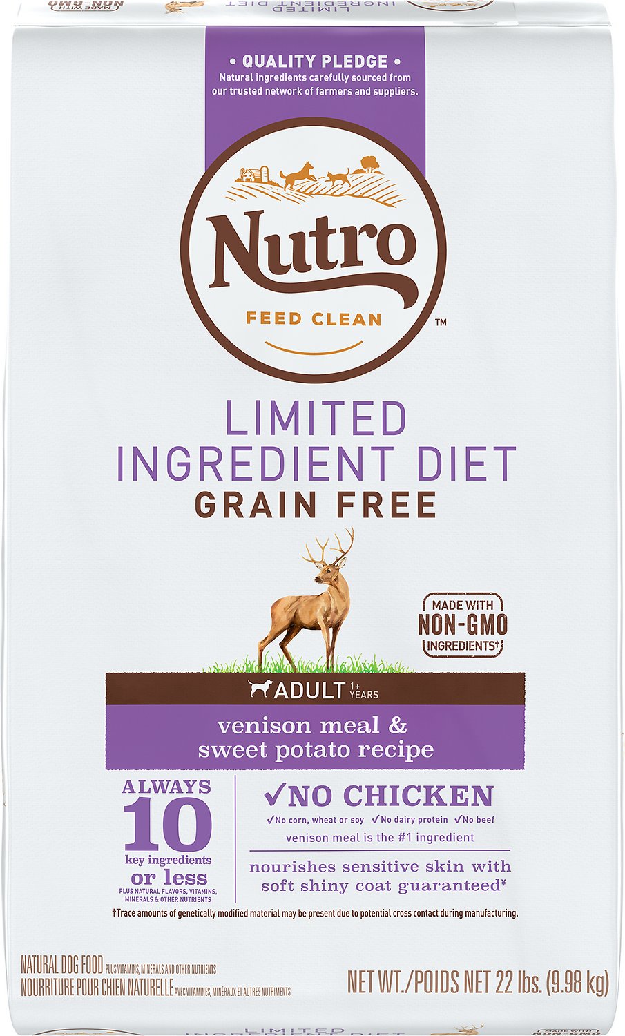 Nutro Limited Ingredient Diet Grain-Free Adult Venison Meal & Sweet Potato Recipe Dog Food