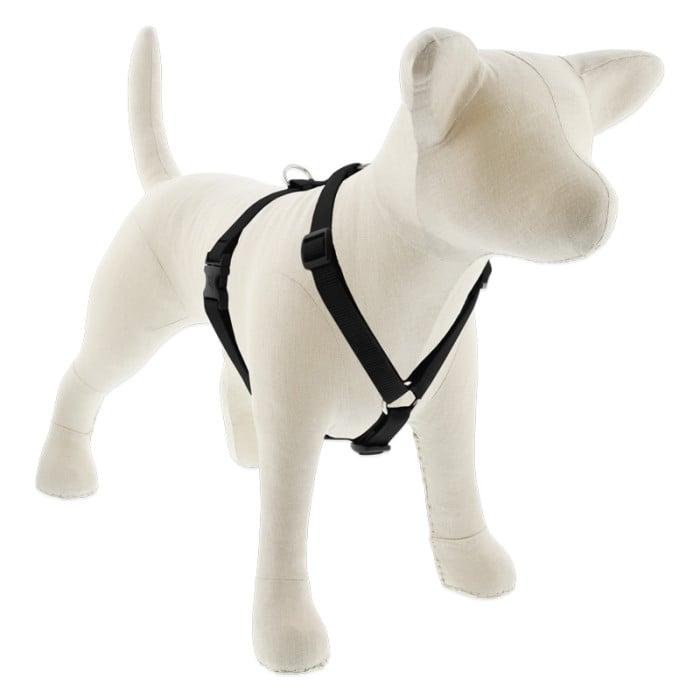 Lupine Pet Basic Solids Roman Dog Harness, Black, 3/4-in x 12-20-in