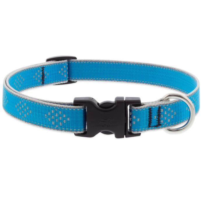 Lupine Pet High Lights Reflective Adjustable Dog Collar, Blue Diamond, 3/4-in x 15-25-in