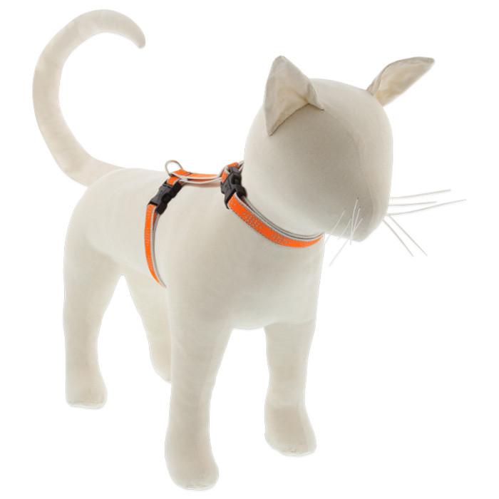 Lupine Pet High Lights Reflective H-Style Cat Harness, Orange Diamond
