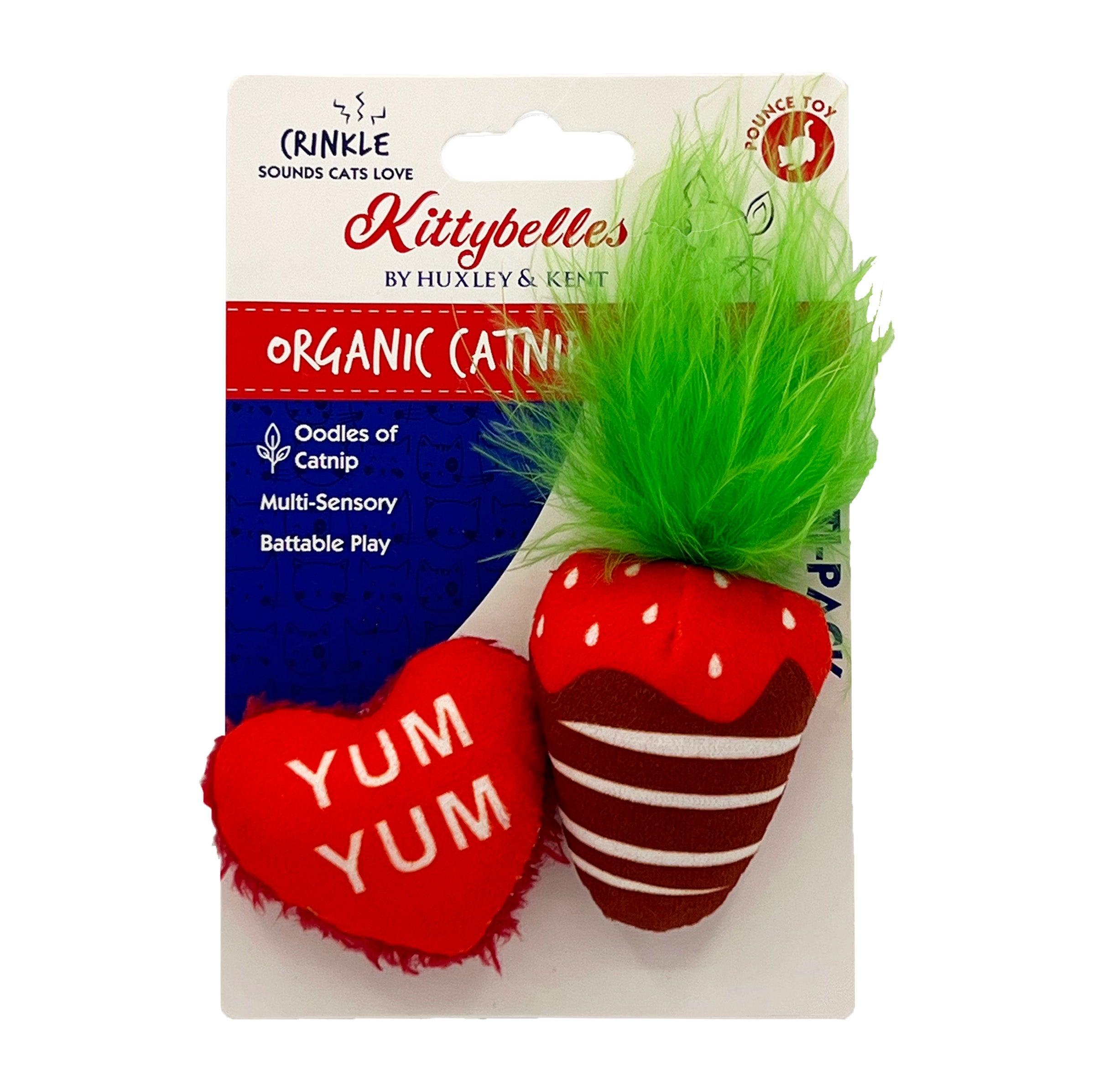 Huxley & Kent Kittybelles Chocolate Strawberry & Convo Heart Cat Toy