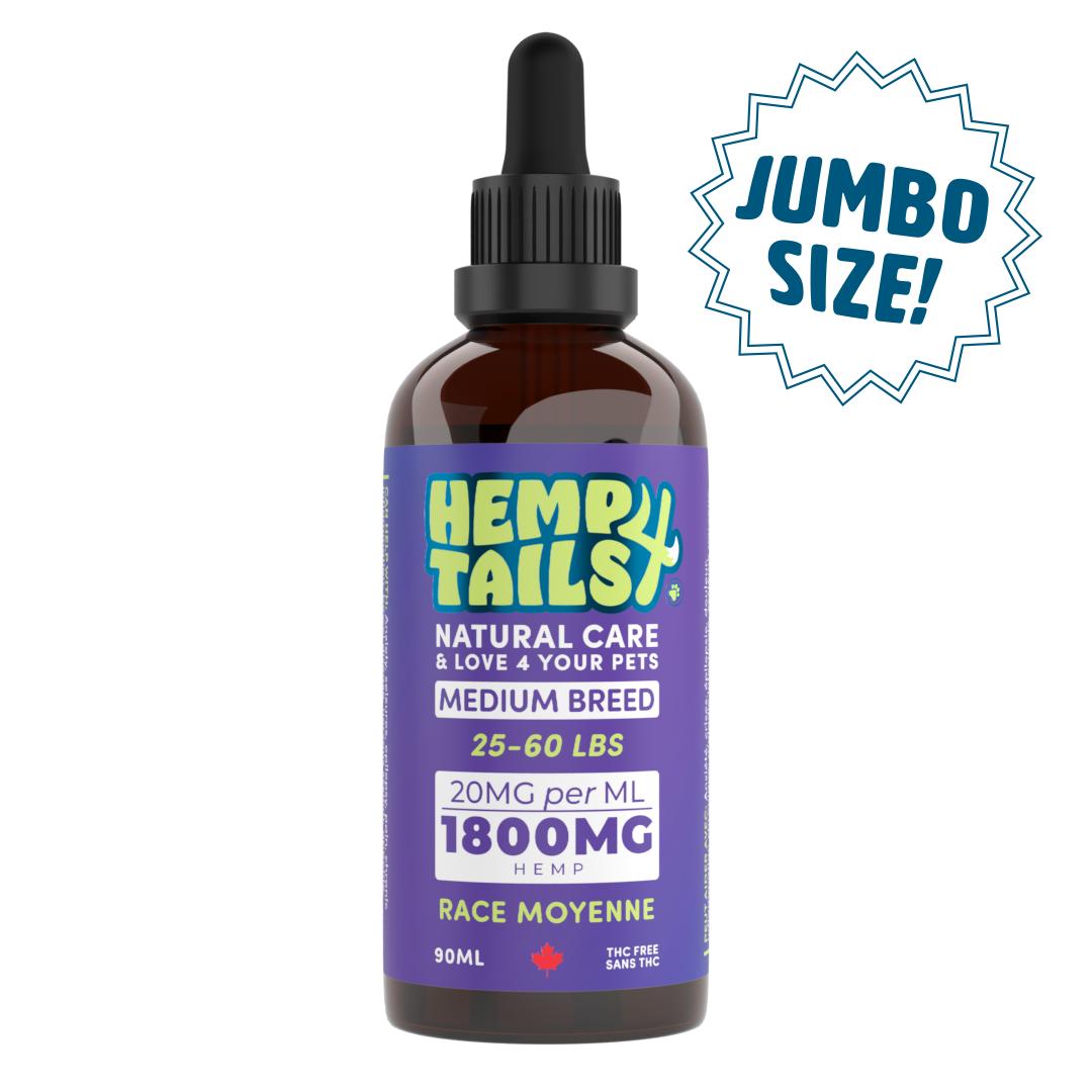 H 4 Tails Jumbo Alternative Supplement for Medium Breed Pets, 1800mg, 90-mL