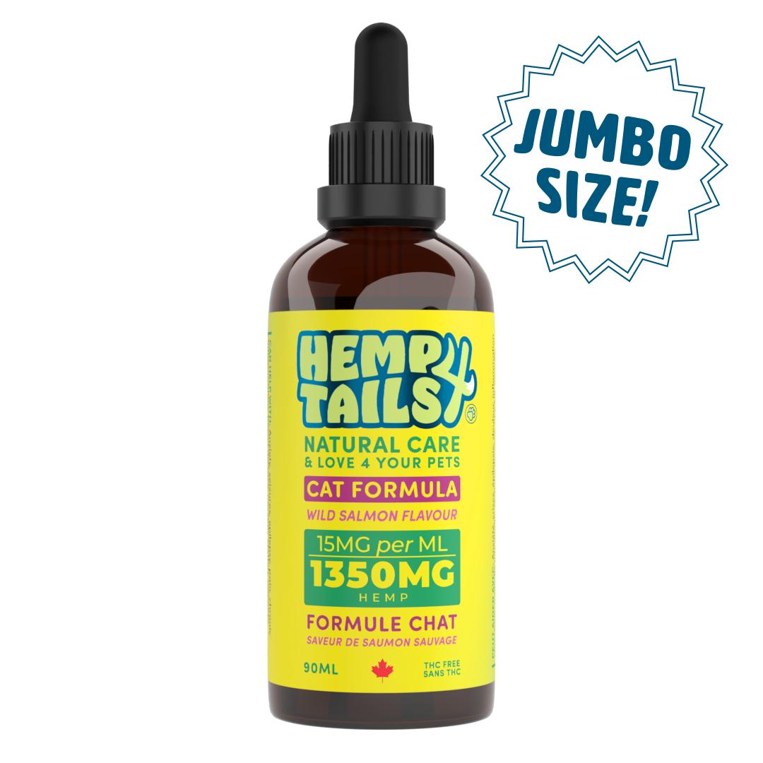 H 4 Tails Jumbo Cat Formula Wild Salmon Flavor Alternative Supplement for Pets, 1350mg