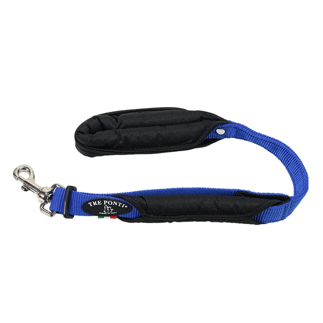 Tre Ponti Double Handle Short Dog Leash, Blue