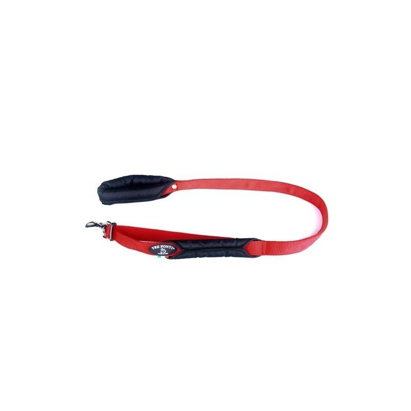 Tre Ponti Double Handle Short Dog Leash, Red