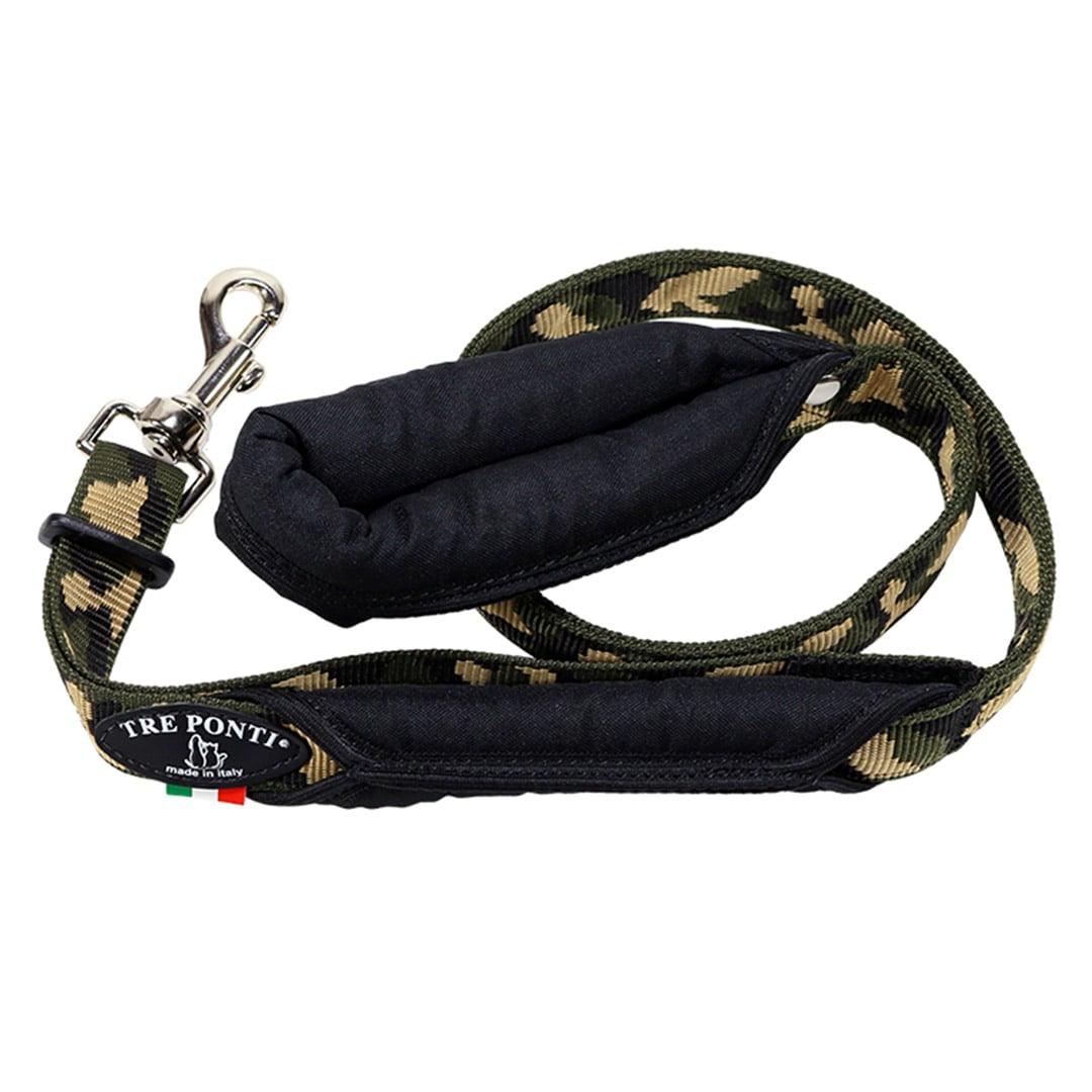 Tre Ponti Double Handle Long Dog Leash, Camouflage