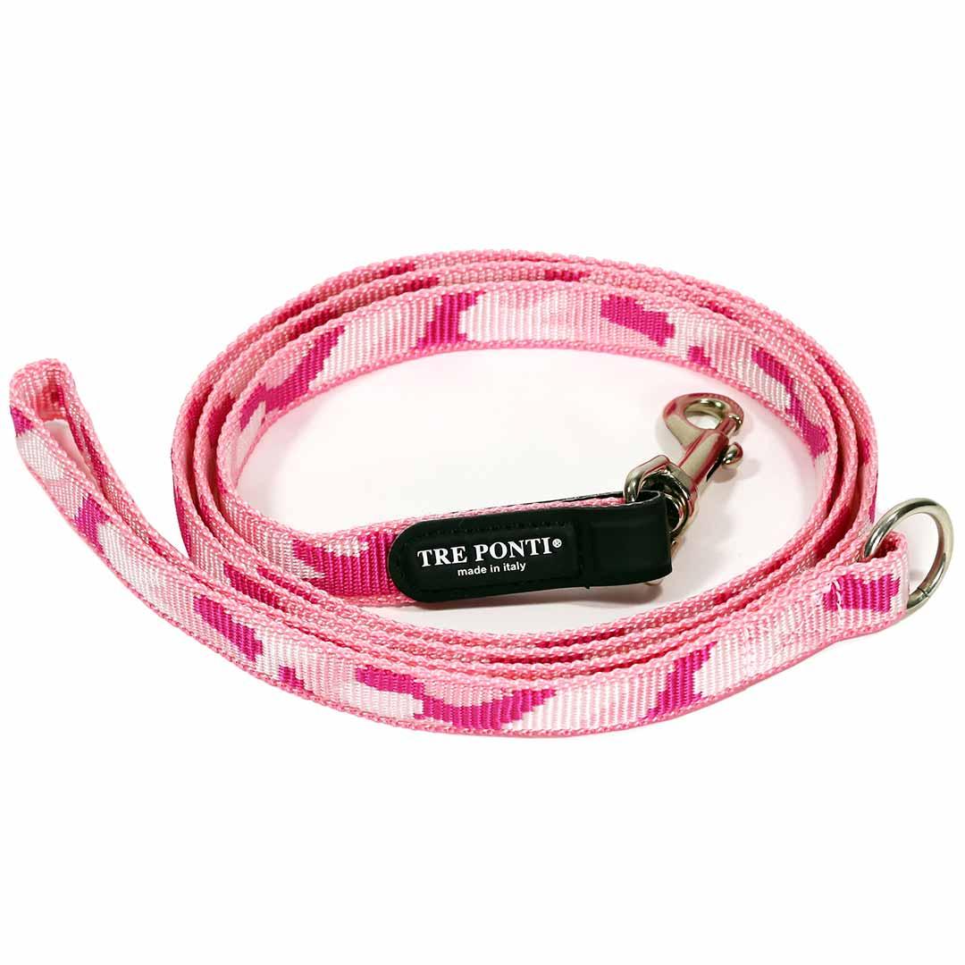 Tre Ponti Camo Dog Leash, Pink, 51-in