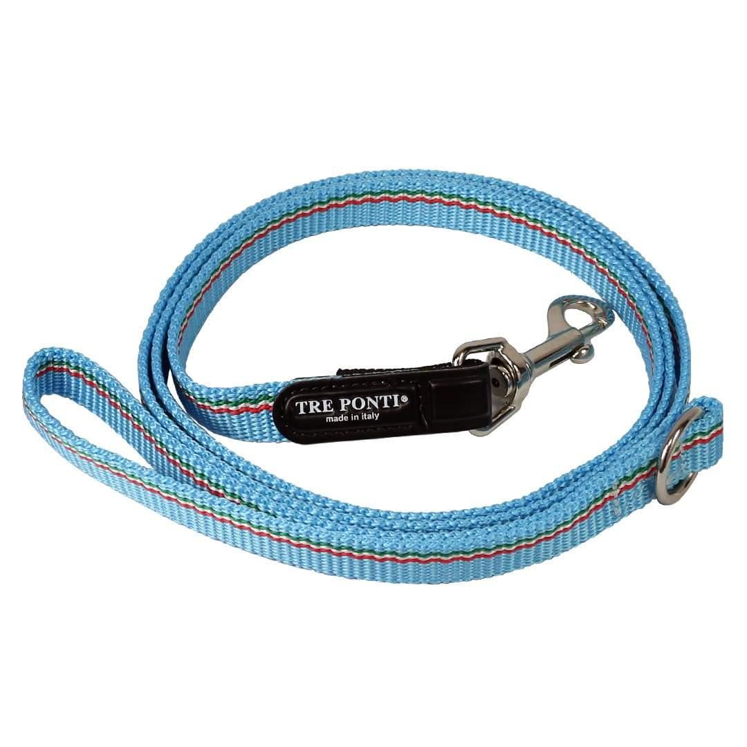 Tre Ponti Italy Stitch Dog Leash, Blue, 51-in