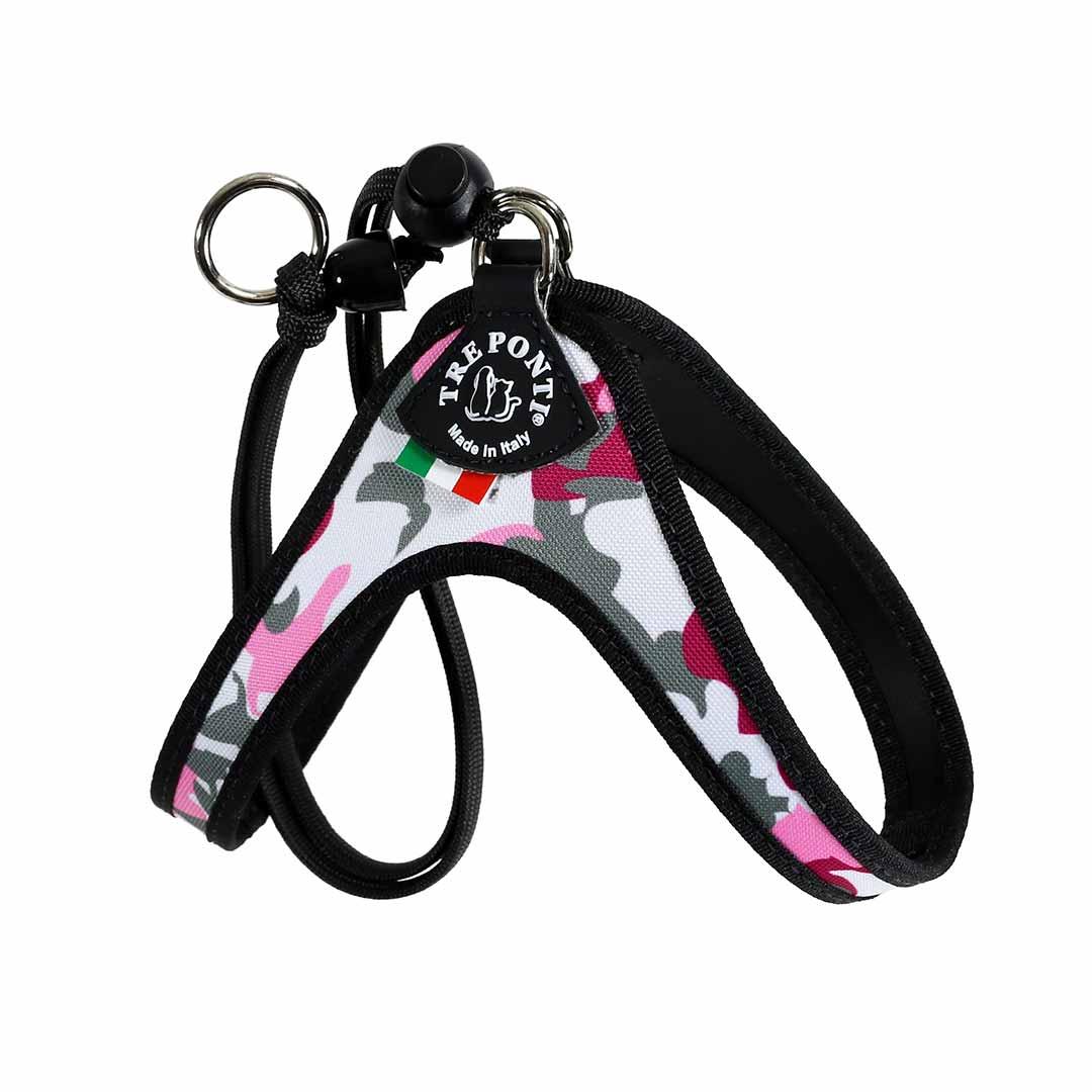 Tre Ponti Camo Strap Dog Harness, Pink, 11-13-in