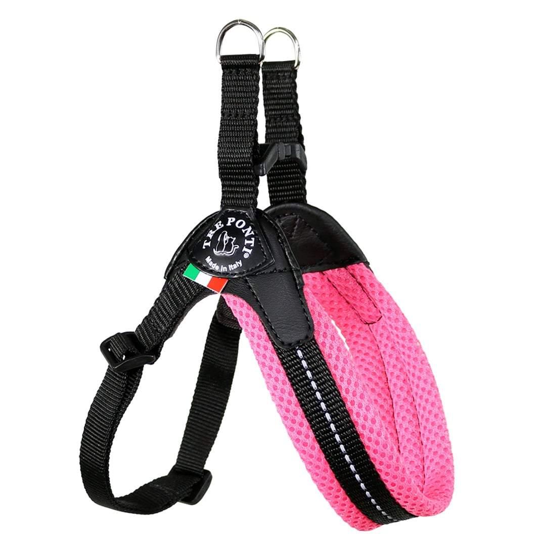Tre Ponti Mesh Adjustable Dog Harness, Neon Pink