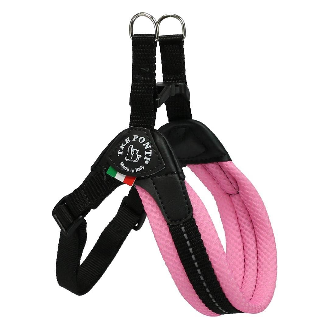 Tre Ponti Mesh Adjustable Dog Harness, Pastel Pink, 12-15-in