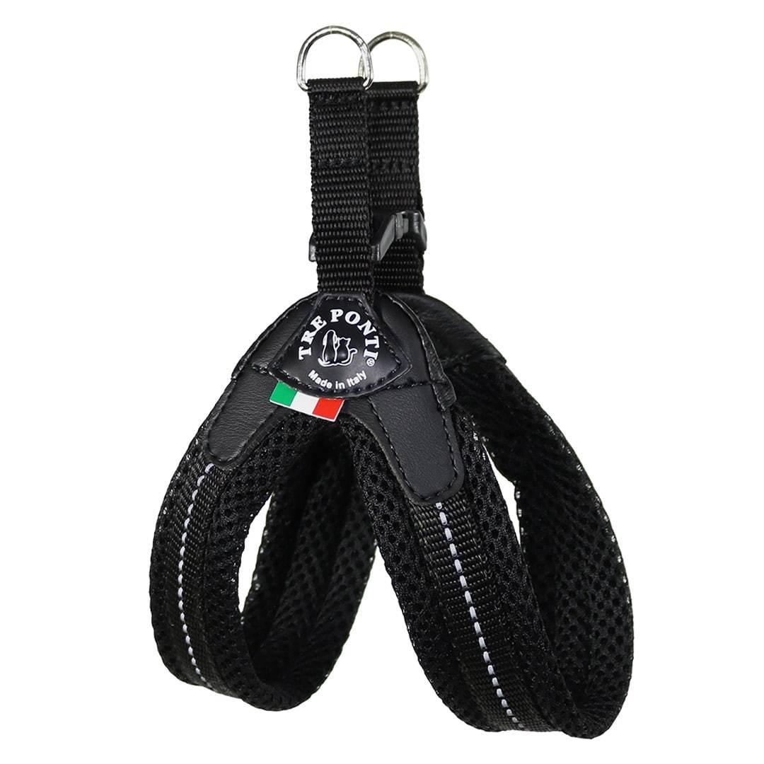 Tre Ponti Mesh Buckle Dog Harness, Black, 20-22-in