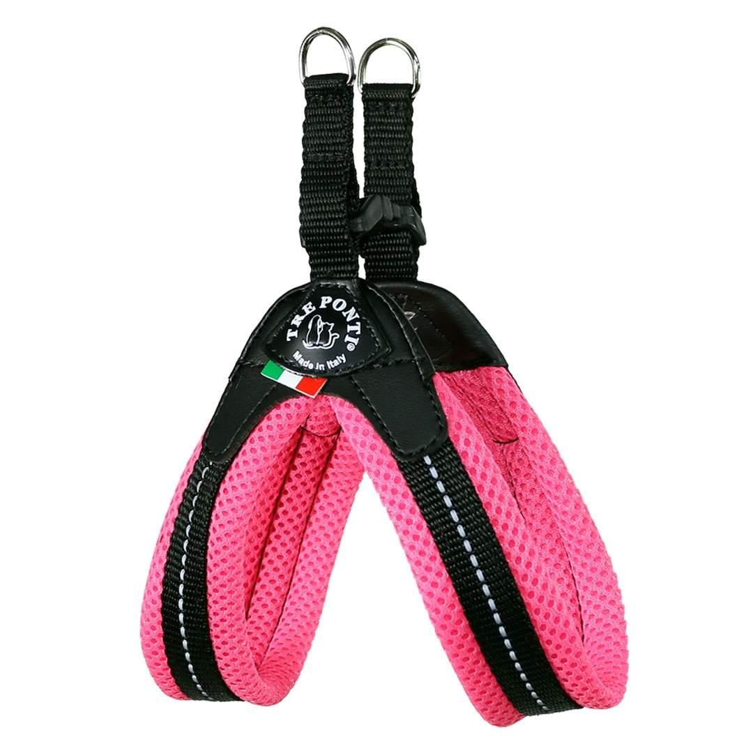 Tre Ponti Mesh Buckle Dog Harness, Neon Pink