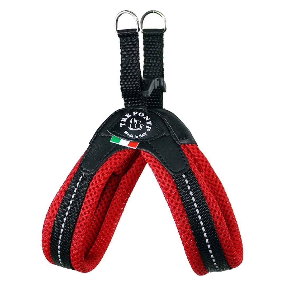 Tre Ponti Mesh Buckle Dog Harness, Red, 17-19-in