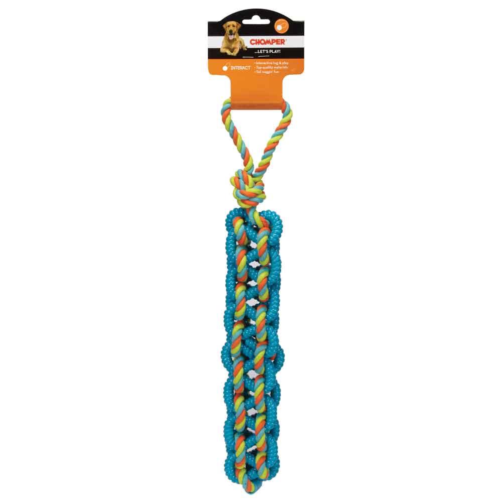Chomper Braided TPR Rope Tug Dog Toy, Assorted Colors