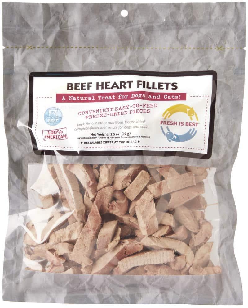 Fresh is Best Beef Heart Fillets Freeze-Dried Dog & Cat Treats, 3.5-oz