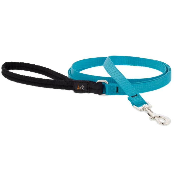 Lupine Pet Basic Solids Dog Leash, Aqua, 1/2-in x 4-ft