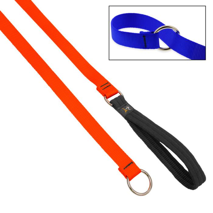 Lupine Pet Basic Solids Slip Dog Leash, Blaze Orange, 3/4-in x 6-ft