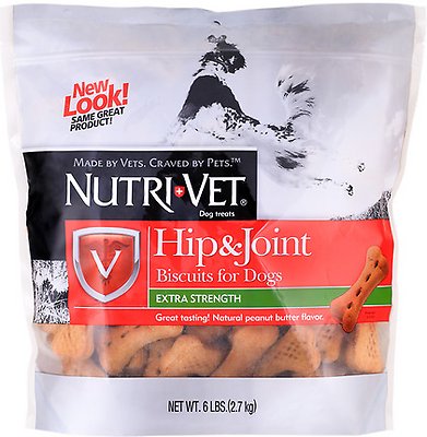 Nutri-Vet Hip & Joint Extra Strength Wafers for Large Dogs Peanut Butter Flavor Treats, 6-lb