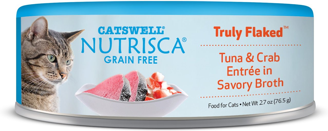 Nutrisca Grain-Free Truly Flaked Tuna & Crab Entree in Savory Broth Canned Cat Food