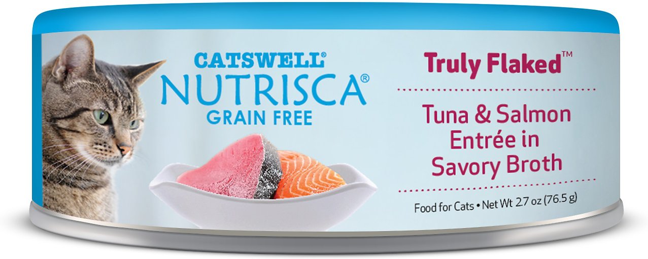 Nutrisca Grain-Free Truly Flaked Tuna & Salmon Entree in Savory Broth Canned Cat Food