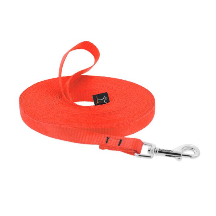 Lupine Pet Basic Solids Training Dog Leash, Blaze Orange, 1/2-in x 15-ft
