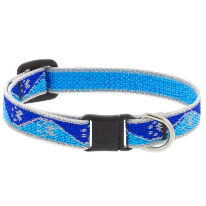 Lupine Pet High Lights Reflective Safety Collar for Cats, Blue Paws, 1/2-in x 8-12-in