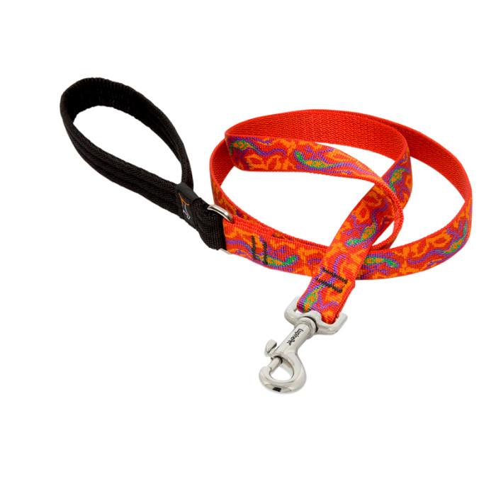 Lupine Pet Original Designs Dog Leash, Go Go Gecko, 3/4-in x 4-ft