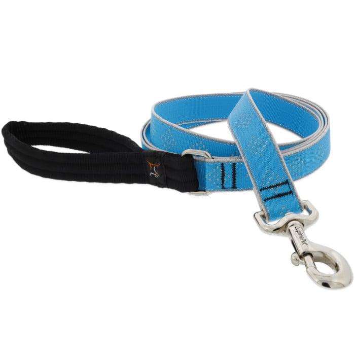 Lupine Pet High Lights Reflective Dog Leash, Blue Diamond, 1-in x 4-ft