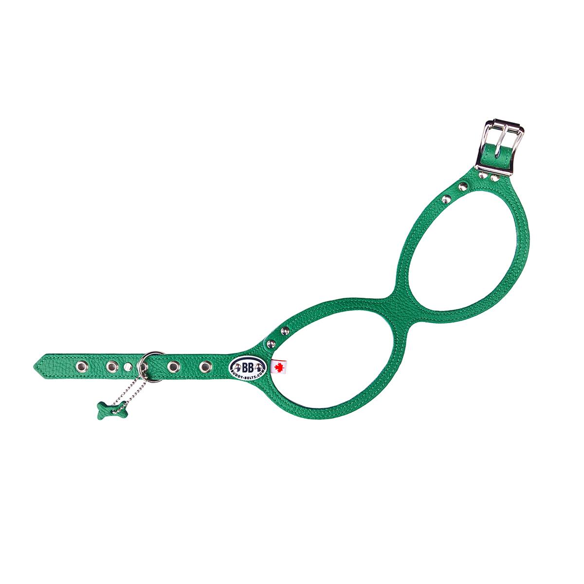 Buddy Belts Limited Leather Harness for Dogs, Emerald